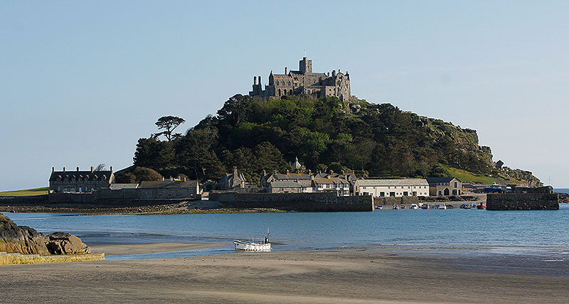 Aibot X6 flying over St Michaels Mount